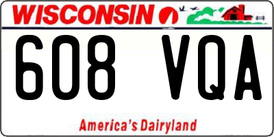 WI license plate 608VQA