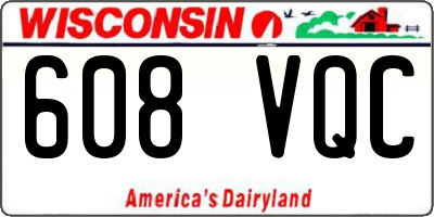 WI license plate 608VQC