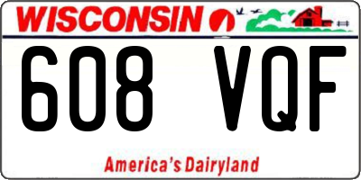 WI license plate 608VQF