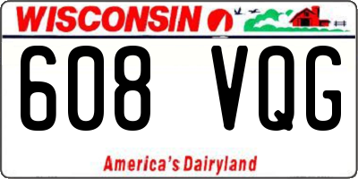 WI license plate 608VQG
