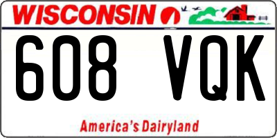WI license plate 608VQK