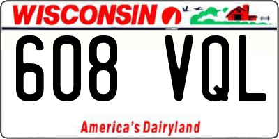 WI license plate 608VQL