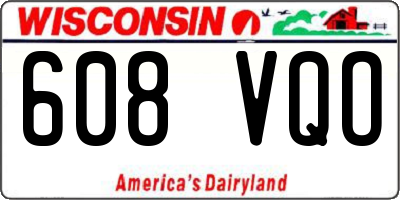 WI license plate 608VQO