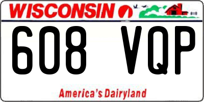 WI license plate 608VQP