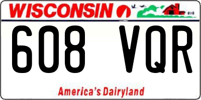 WI license plate 608VQR