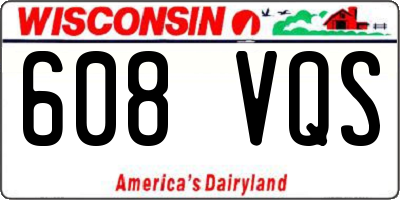 WI license plate 608VQS