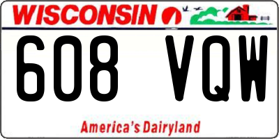 WI license plate 608VQW