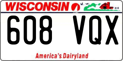 WI license plate 608VQX