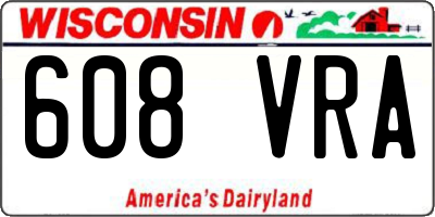 WI license plate 608VRA