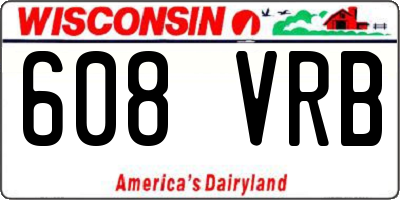 WI license plate 608VRB