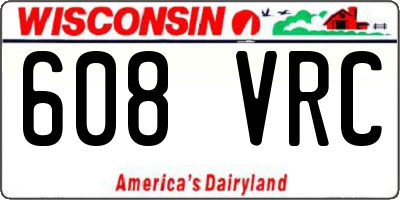 WI license plate 608VRC