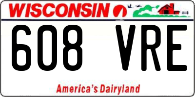 WI license plate 608VRE
