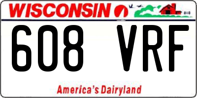 WI license plate 608VRF