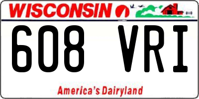 WI license plate 608VRI