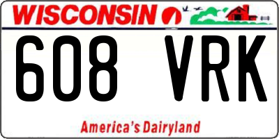 WI license plate 608VRK