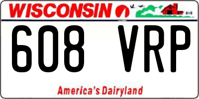 WI license plate 608VRP
