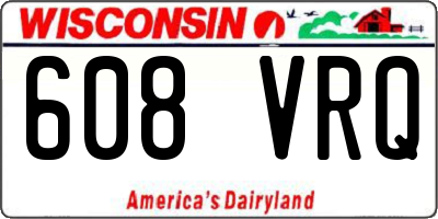 WI license plate 608VRQ