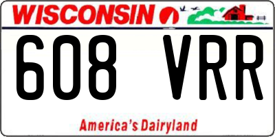 WI license plate 608VRR