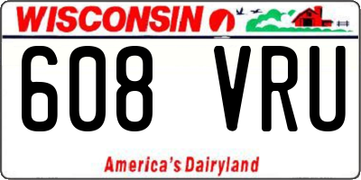 WI license plate 608VRU
