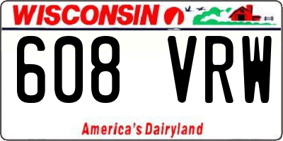 WI license plate 608VRW