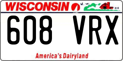 WI license plate 608VRX