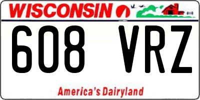 WI license plate 608VRZ