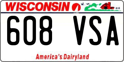 WI license plate 608VSA