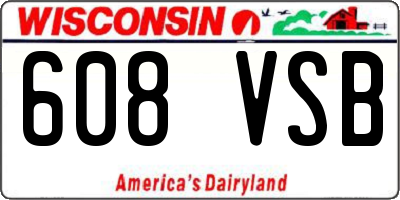 WI license plate 608VSB