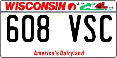 WI license plate 608VSC