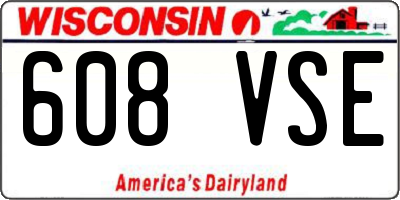 WI license plate 608VSE