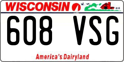 WI license plate 608VSG