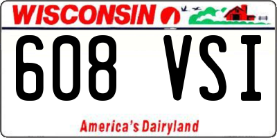 WI license plate 608VSI