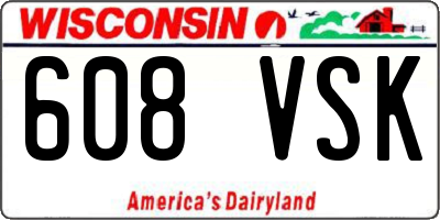 WI license plate 608VSK