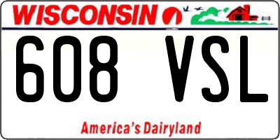 WI license plate 608VSL