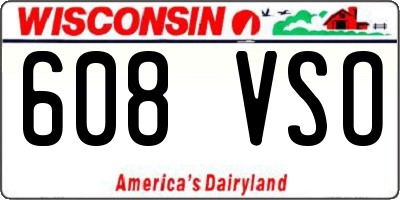 WI license plate 608VSO