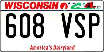 WI license plate 608VSP