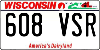WI license plate 608VSR