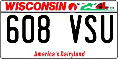 WI license plate 608VSU