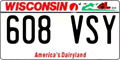 WI license plate 608VSY