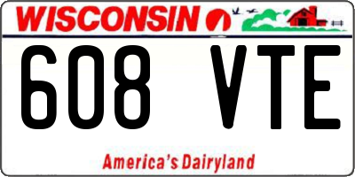 WI license plate 608VTE