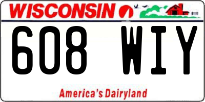 WI license plate 608WIY