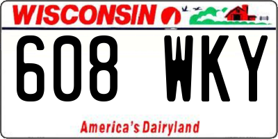 WI license plate 608WKY