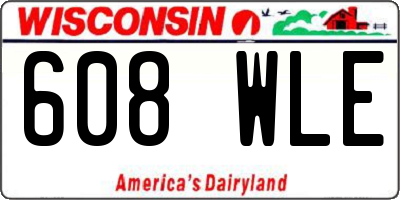 WI license plate 608WLE