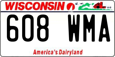 WI license plate 608WMA