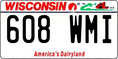 WI license plate 608WMI