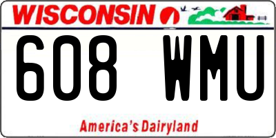 WI license plate 608WMU