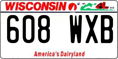 WI license plate 608WXB