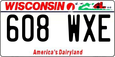 WI license plate 608WXE