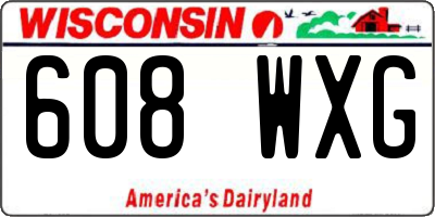 WI license plate 608WXG