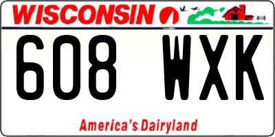 WI license plate 608WXK